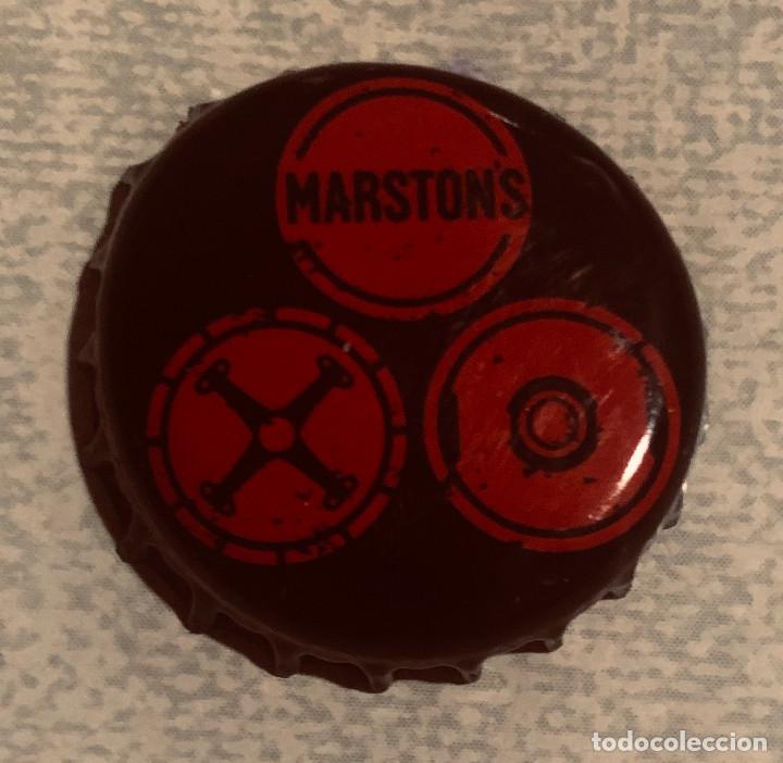 Coleccionismo de cervezas: Tap&oacute;n o chapa de cerveza Marton's Pedigree, Reino Unido. Buen estado.