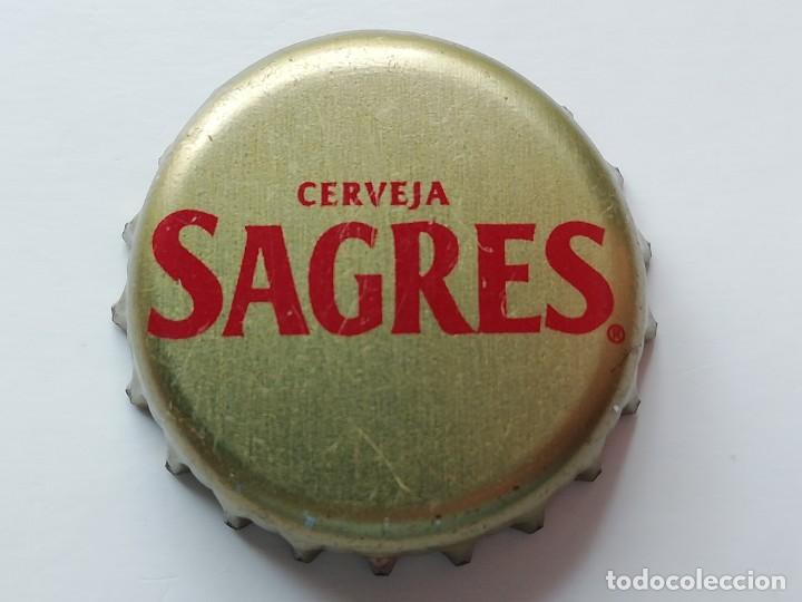 Coleccionismo de cervezas: Chapa tap&oacute;n corona de la cerveza portuguesa SAGRES CERVEJA