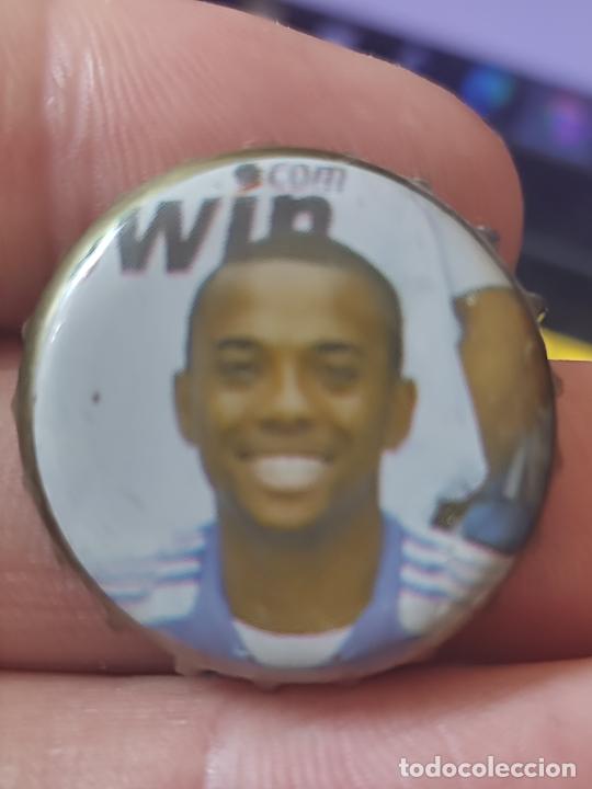 Coleccionismo de cervezas: CERVEZA MAHOU ROBINHO REAL MADRID CHAPA 3 CMS