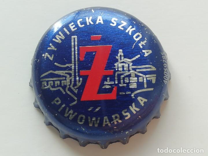 Colecionismo de cervejas: Chapa tap&oacute;n corona de la cerveza polaca ZYWIECKA SZKOLA PIWOWARSKA