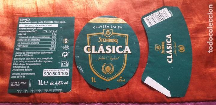 Coleccionismo de cervezas: CERVEZA-V9C-L-ETIQUETAS-1 LITRO-STEINBURG.