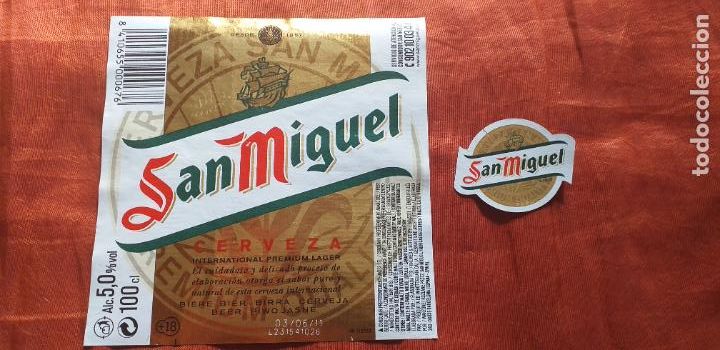 Coleccionismo de cervezas: CERVEZA-V9C-L-ETIQUETAS-1 LITRO-SAN MIGUEL.