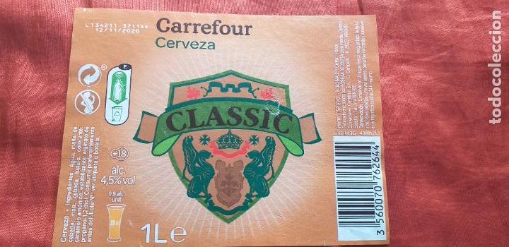 Coleccionismo de cervezas: CERVEZA-V9C-L-ETIQUETAS-1 LITRO-CLASSIC CARREFOUR