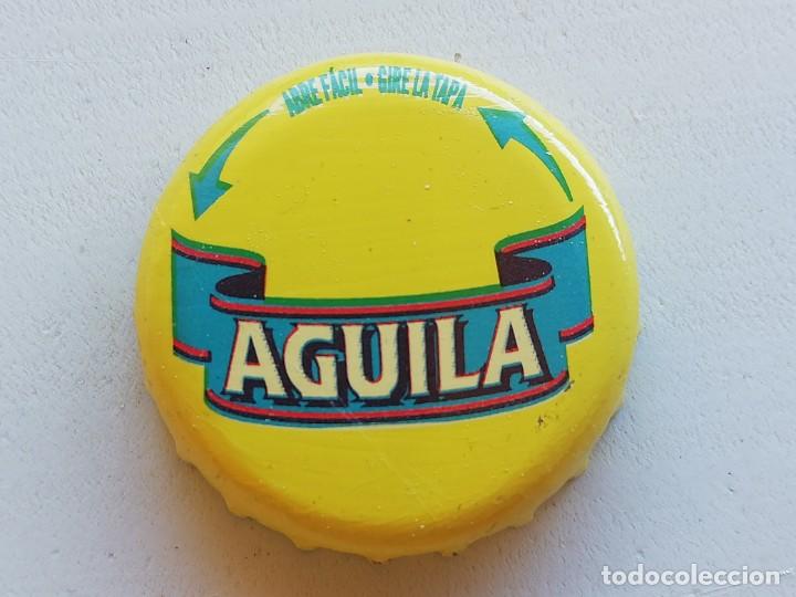 Coleccionismo de cervezas: Chapa tap&oacute;n corona de la cerveza colombiana AGUILA (ABREF&Aacute;CIL - GIRE LA TAPA)