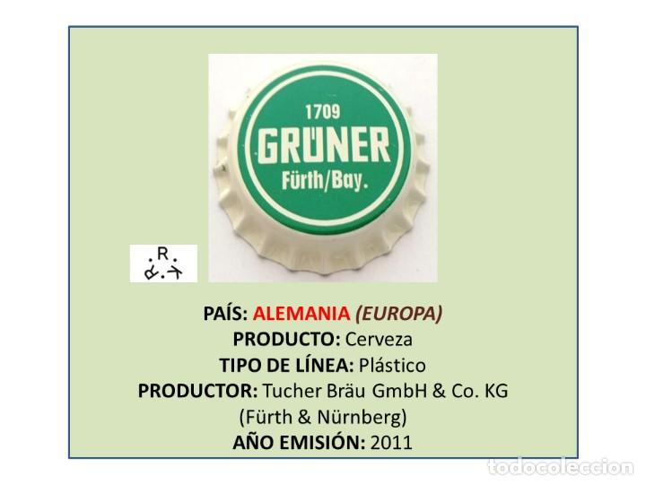 Coleccionismo de cervezas: TAPON CORONA CAPSULA CHAPA CERVEZA TUCHER GRUNER 1709 (ALEMANIA)