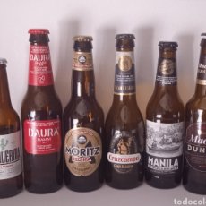 Coleccionismo de cervezas: LOTE DE BOTELLAS DE CERVEZAS CON CHAPA - MORITZ - SAN MIGUEL - MAHOU - CRUZCAMPO - DAMM - VER FOTOS. Lote 338865468