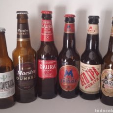 Coleccionismo de cervezas: LOTE DE BOTELLAS DE CERVEZAS CON CHAPA - MORITZ - MAHOU - DAMM - VER FOTOS. Lote 338865803