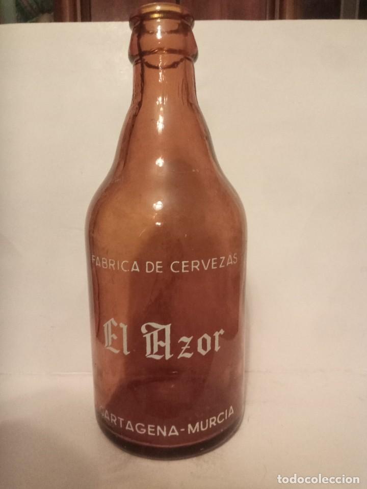 Coleccionismo de cervezas: Botella cerveza El Azor 1/3 sin recuadro - Foto 2