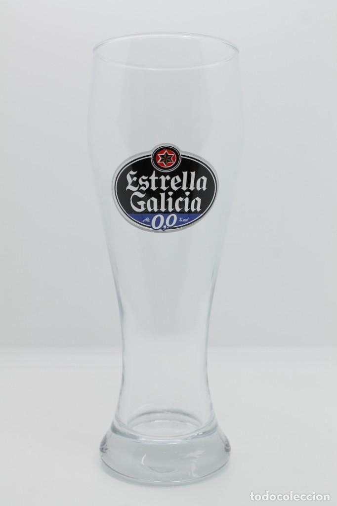 Coleccionismo de cervezas: vaso cerveza ESTRELLA GALICIA 0,0 MOTO GP glass biere beer birra cerveja Espa&ntilde;a Spain