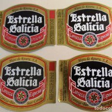 Coleccionismo de cervezas: 4 ETIQUETAS DE CERVEZA ESTRELLA GALICIA (11). Lote 341382168