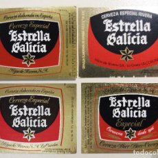 Coleccionismo de cervezas: 4 ETIQUETAS DE CERVEZA ESTRELLA GALICIA (13). Lote 341382273