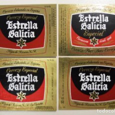 Coleccionismo de cervezas: 4 ETIQUETAS DE CERVEZA ESTRELLA GALICIA (16). Lote 341382423