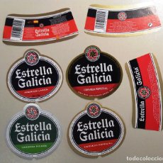 Coleccionismo de cervezas: 7 ETIQUETAS DE CERVEZA ESTRELLA GALICIA (31). Lote 341383338