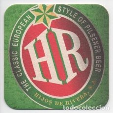 Coleccionismo de cervezas: POSAVASOS DE CERVEZA HR, HIJOS DE RIVERA. ES IGUAL POR LOS DOS LADOS.. Lote 342384798