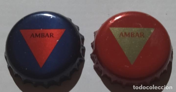Coleccionismo de cervezas: Chapa de Cerveza Ambar Export + Ambar Especial.