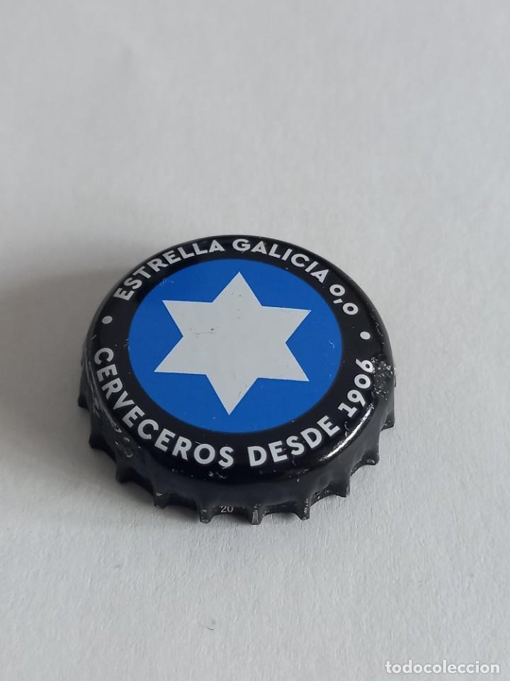 Coleccionismo de cervezas: CHAPA CERVEZA ESTRELLA GALICIA 0,0. FACTOR&Iacute;A NEW BOX