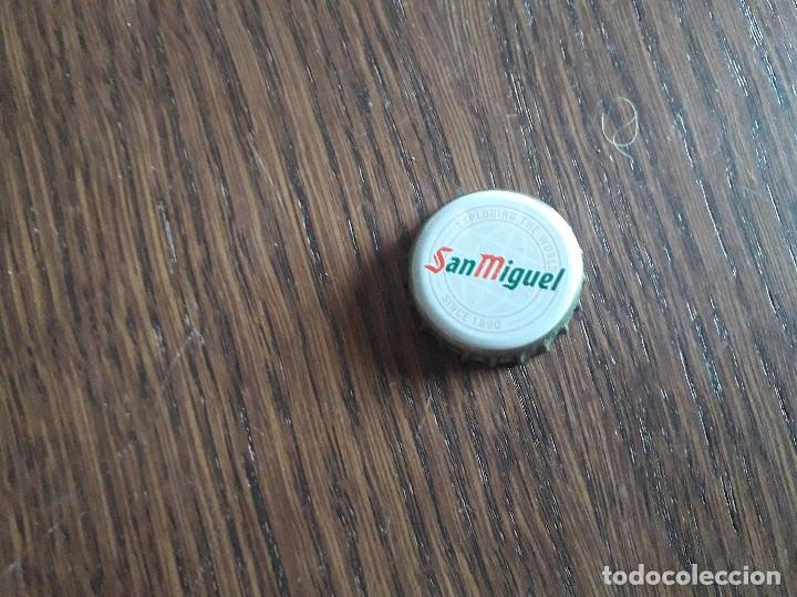 Coleccionismo de cervezas: chapa tap&oacute;n corona de cerveza San Miguel