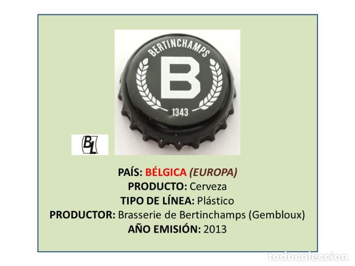 Coleccionismo de cervezas: TAPON CORONA CAPSULA CHAPA CERVEZA BERTINCHAMPS (B&Eacute;LGICA)