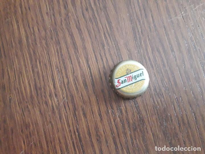 Coleccionismo de cervezas: chapa tap&oacute;n corona de cerveza San Miguel