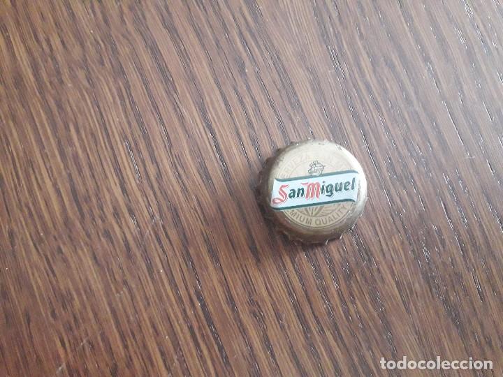 Coleccionismo de cervezas: chapa tap&oacute;n corona de cerveza San Miguel