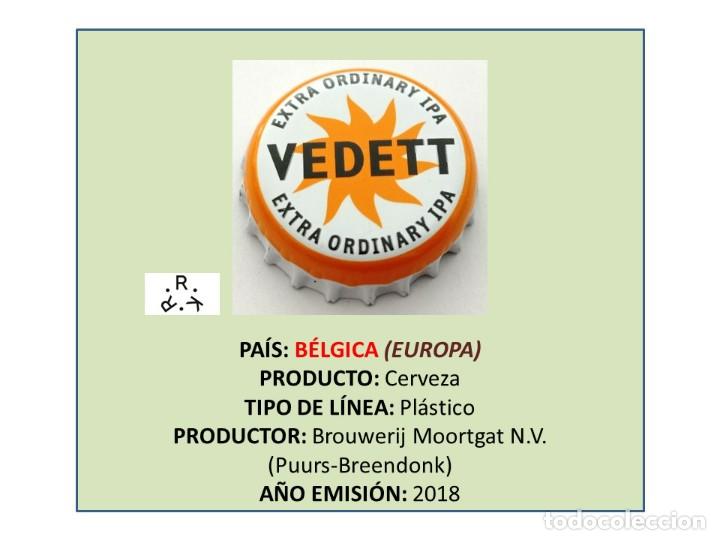 Coleccionismo de cervezas: TAPON CORONA CAPSULA CHAPA CERVEZA VEDETT EXTRA ORDINARY IPA (B&Eacute;LGICA)