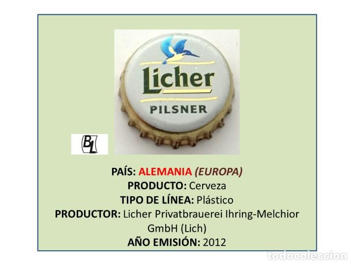 Coleccionismo de cervezas: TAPON CORONA CAPSULA CHAPA CERVEZA LICHER PILSNER (ALEMANIA)