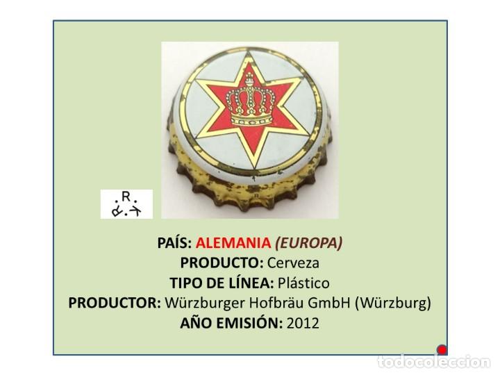 Collectionnisme de bi&egrave;res: TAPON CORONA CAPSULA CHAPA CERVEZA W&Uuml;RZBURGER (ALEMANIA)