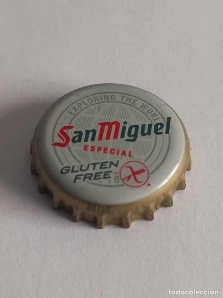 Coleccionismo de cervezas: CHAPA CERVEZA SAN MIGUEL, GLUTEN FREE. FACTOR&Iacute;A U