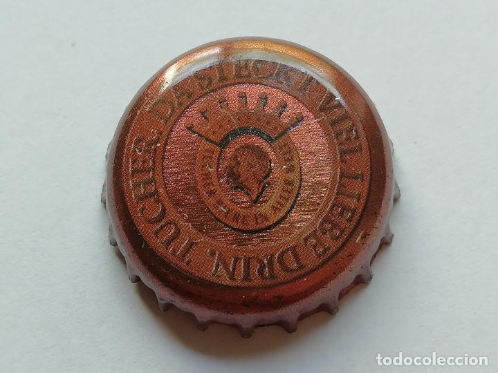 Colecionismo de cervejas: Chapa tap&oacute;n corona de la cerveza alemana TUCHER DA STECKT VIEL LIEBE DRIN.