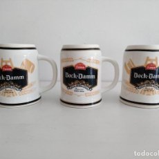 Coleccionismo de cervezas: LOTE 3 JARRAS BOCK DAMM CERVEZA NEGRA ESPECIAL DE CERÁMICA