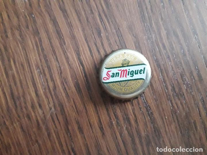 Coleccionismo de cervezas: chapa tap&oacute;n corona de cerveza San Miguel