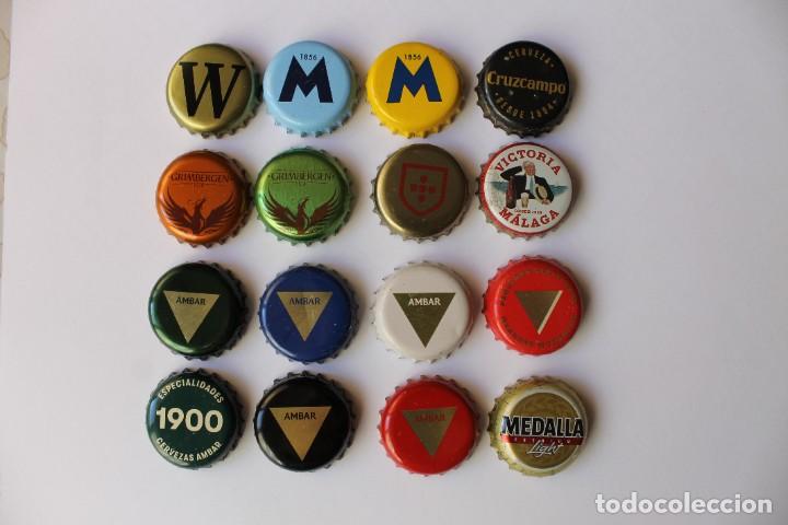 Coleccionismo de cervezas: LOTE DE 16 CHAPAS DE CERVEZA - Foto 1