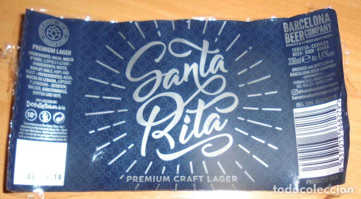 Coleccionismo de cervezas: ETIQUETA CERVEZA SANTA RITA PREMIUM CRAFT LAGER 16,5cm X 8,8cm