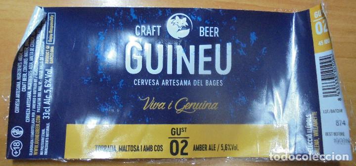Coleccionismo de cervezas: ETIQUETA CERVEZA GUINEU GRAFT BEER. MIDE 16,5cm X 7,6cm