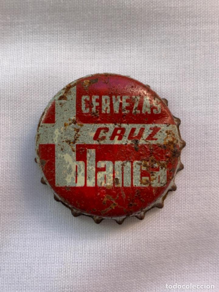 Coleccionismo de cervezas: ANTIGUA CHAPA DE CERVEZA LA CRUZ BLANCA
