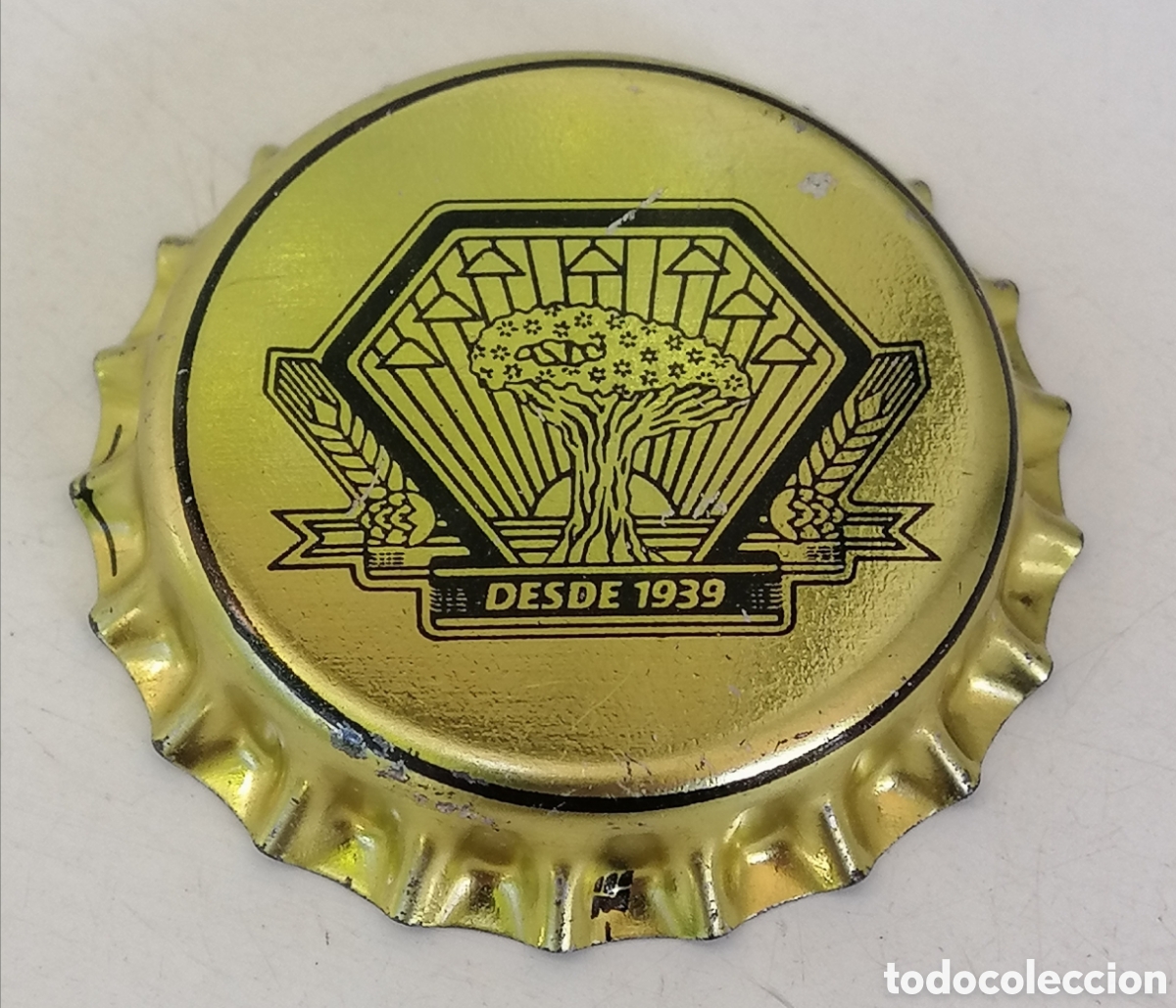 Collectable Beer: ANTIGUA BOTTLE CAP BEER CORONA CHAPA CERVEZA DORADA(7). ISLAS CANARIAS.--LOTE N. 3635--CARMANJO