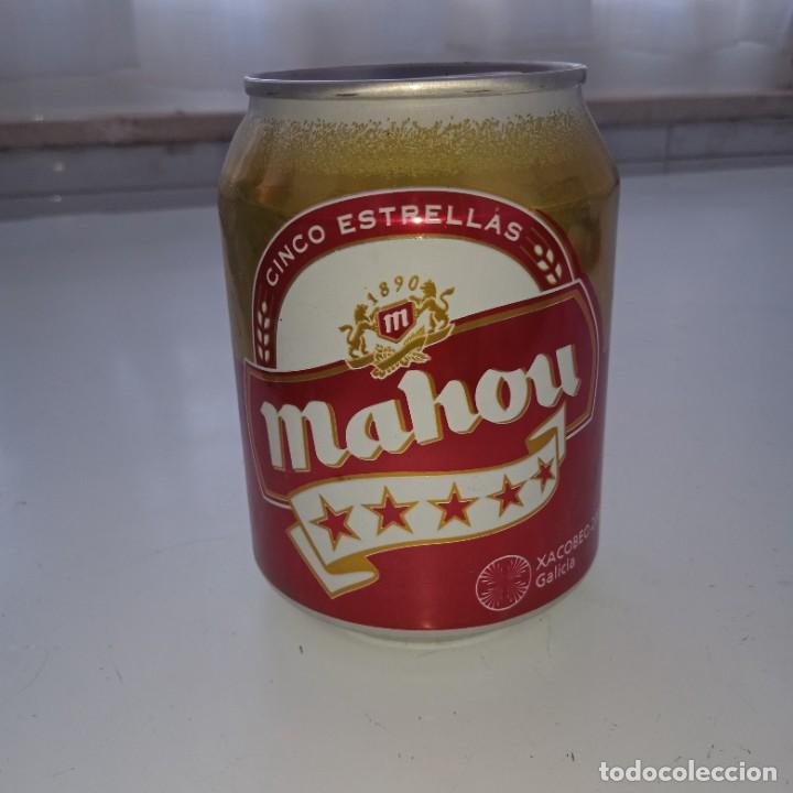 Coleccionismo de cervezas: Lata de cerveza de la marca Mahou.Conmemorativs Xacobeo 2004..25.cl. Finales de la d&eacute;cada de los 90