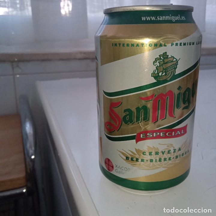 Coleccionismo de cervezas: Lata de cerveza de la marca San Miguel.Xacobeo 2004.Finales de la d&eacute;cada de los 90