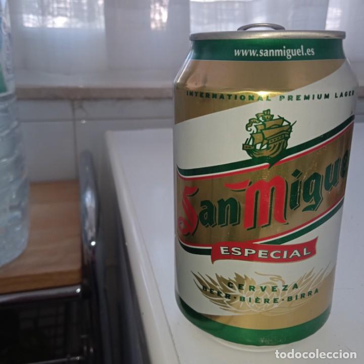 Coleccionismo de cervezas: Lata de cerveza de la marca San Miguel.Finales de la d&eacute;cada de los 90