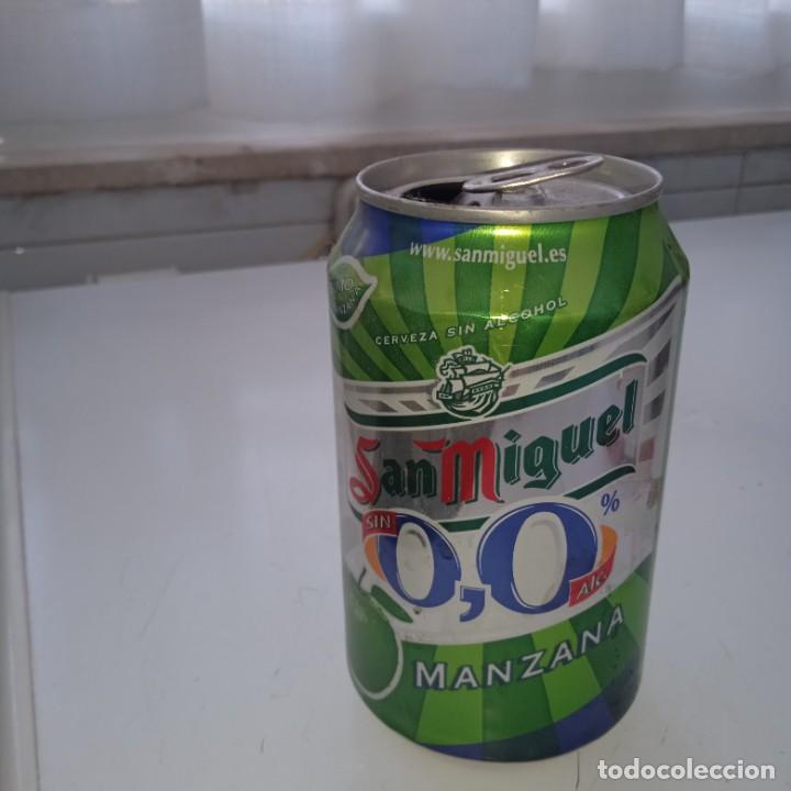 Coleccionismo de cervezas: Lata de cerveza de la marca San Miguel.Finales de la d&eacute;cada de los 90