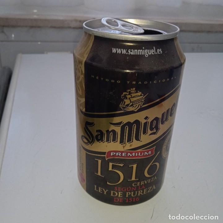 Coleccionismo de cervezas: Lata de cerveza de la marca San Miguel.Finales de la d&eacute;cada de los 90