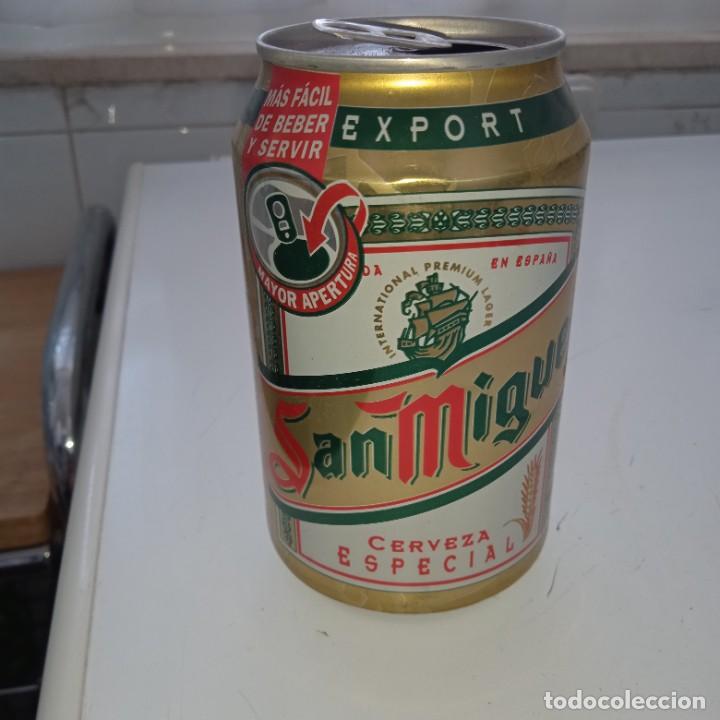 Coleccionismo de cervezas: Lata de cerveza de la marca San Miguel.Finales de la d&eacute;cada de los 90