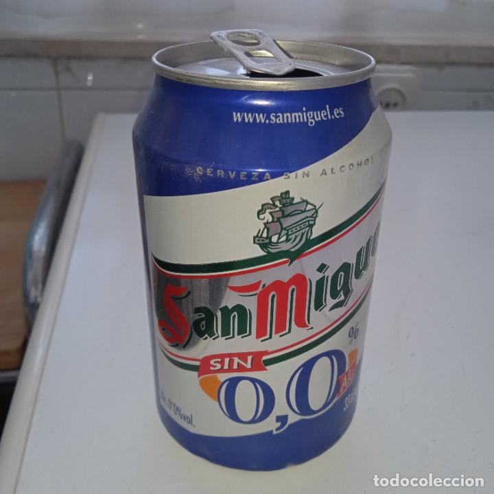 Coleccionismo de cervezas: Lata de cerveza de la marca San Miguel.Finales de la d&eacute;cada de los 90