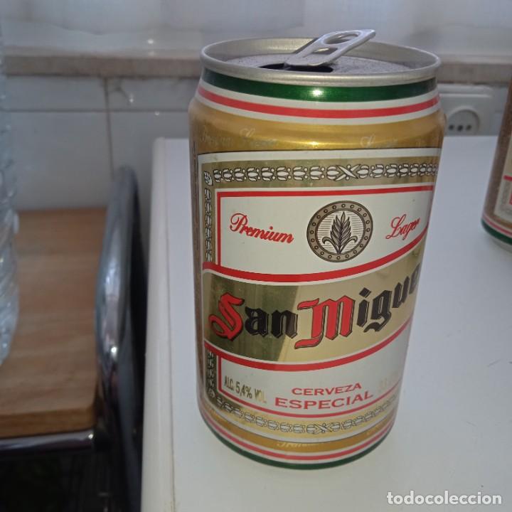 Coleccionismo de cervezas: Lata de cerveza de la marca San Miguel.Finales de la d&eacute;cada de los 90