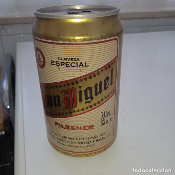 Coleccionismo de cervezas: Lata de cerveza de la marca San Miguel.D&eacute;cada de los 90