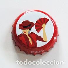 Coleccionismo de cervezas: CHAPA DE CERVEZA - MUJER FLAMENCA CON ABANICO - ANDALUC&Iacute;A - ESPA&Ntilde;A - BEBIDA