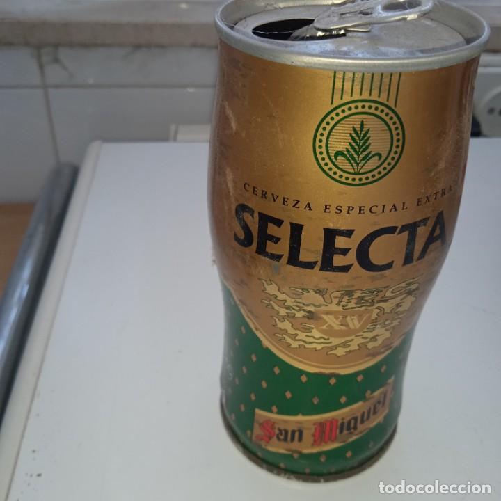 Coleccionismo de cervezas: Lata de cerveza vac&iacute;a. Finales a&ntilde;os 90.San Miguel Selecta 440 ml