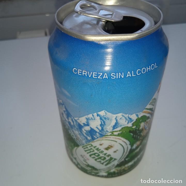 Coleccionismo de cervezas: Lata de cerveza vac&iacute;a. Finales a&ntilde;os 90.Ambar Green