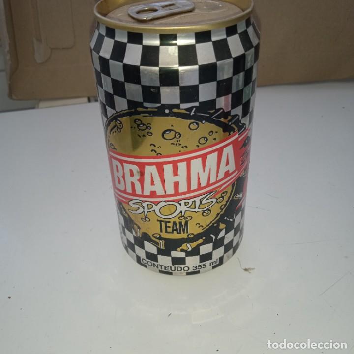 Coleccionismo de cervezas: Lata de cerveza vac&iacute;a. Finales a&ntilde;os 90.Brahma conmemorativa Sports Team