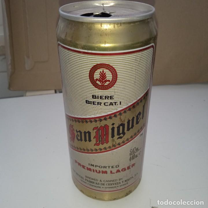 Coleccionismo de cervezas: Lata de cerveza vac&iacute;a. Finales a&ntilde;os 90.San Miguel 440 ml